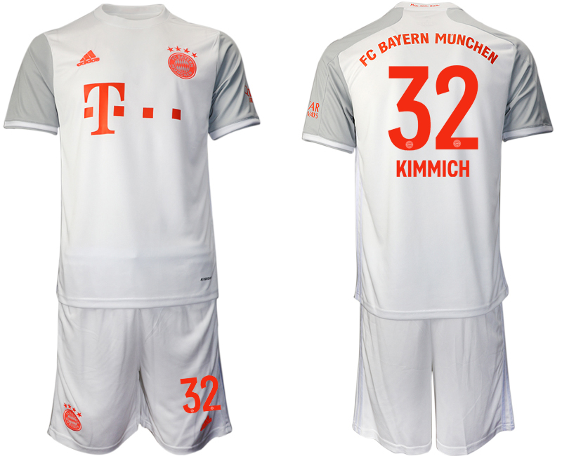 Men 2020-2021 club Bayern Munich away #32 white Soccer Jerseys